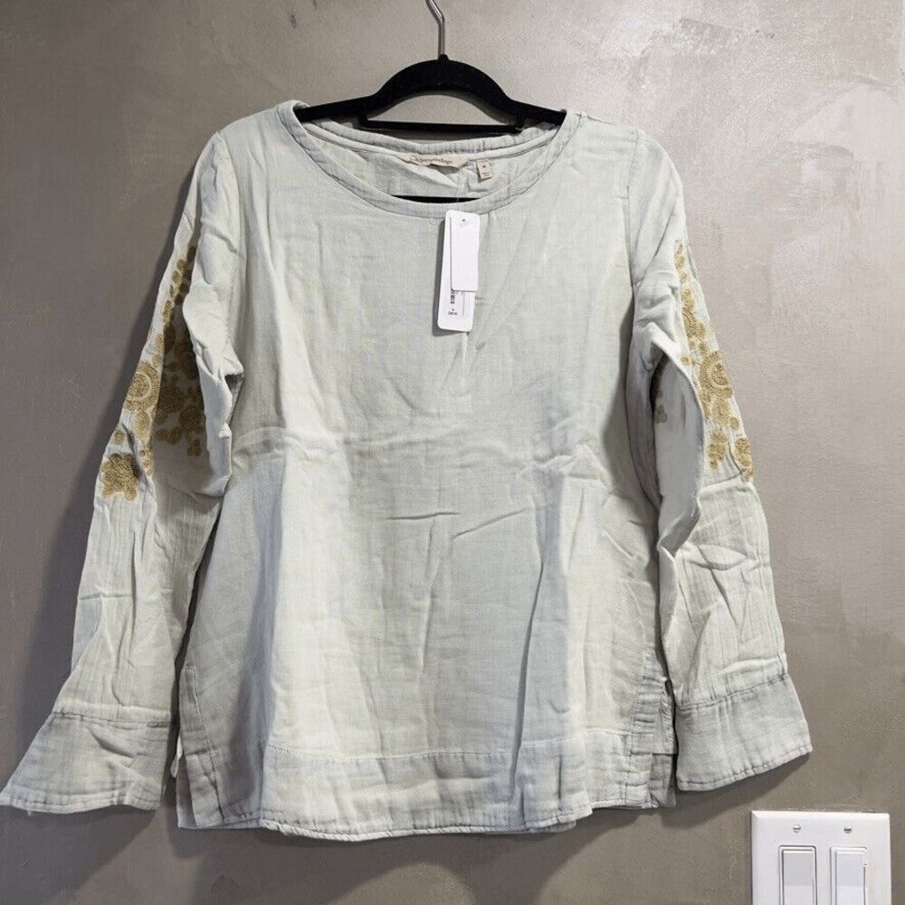 Soft Surroundings Charlotte Top Embroidered Medium NEW